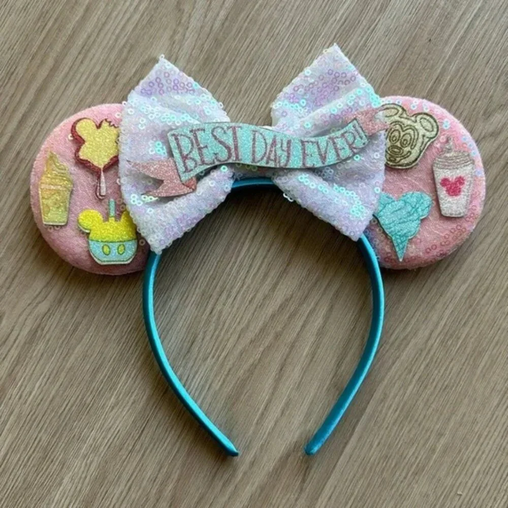 DISNEY “Best Day Ever” Mickey Ears Disney Snacks Headband (NEW & SO CUTE!) - Picture 5 of 9